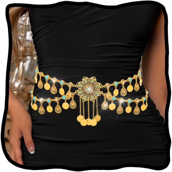 Boho Waist Chain Alloy Adjustable Vintage Belly Body Jewelry for Women - Picture 1 of 4